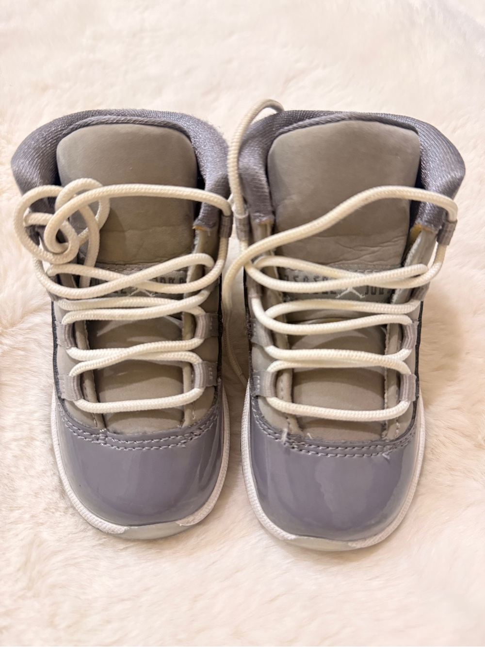 Kids Grey High-Top Jordan 11 Sneakers